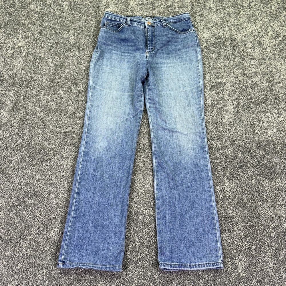 Lee Jeans Womens 30x30 Blue High Rise Relaxed Straight Denim Medium Wash Shaping